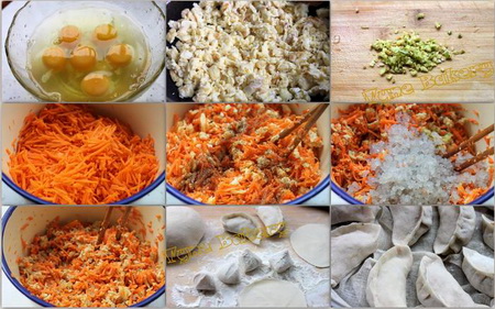 胡萝卜鸡蛋蒸饺步骤1-9