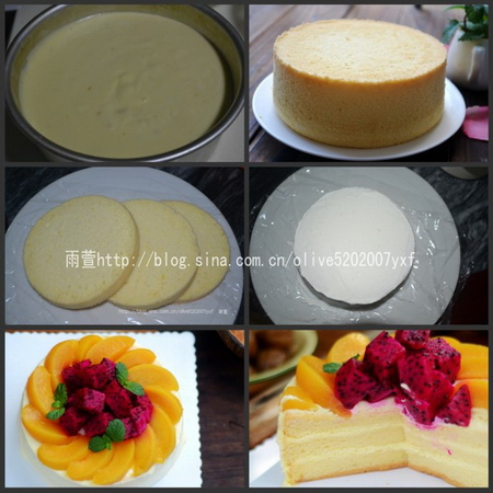 黄桃奶油蛋糕步骤7-12