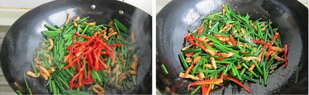 韭菜苔炒肉丝步骤3-4