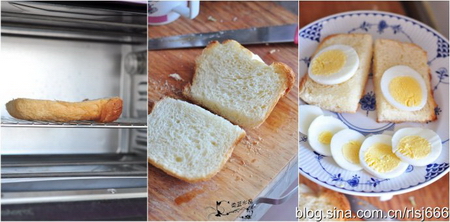 香肠鸡蛋开放式三明治步骤1-3