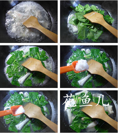 菠菜虾潺汤做法步骤3-4