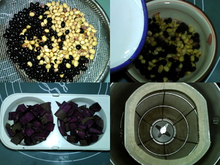 紫薯黑黄豆浆做法步骤1