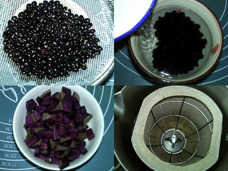 紫薯黑豆浆做法步骤1