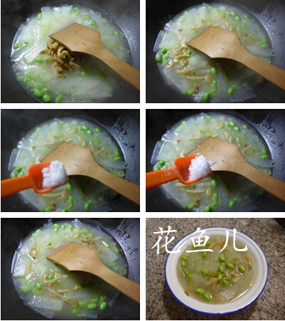 榨菜丝毛豆煮冬瓜做法步骤3-4