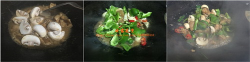 蘑菇辣椒炒肉步骤5-7