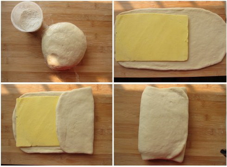 橙皮酱丹麦酥皮面包步骤1-4