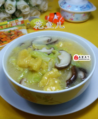 香菇白菜玉米面疙瘩汤的做法