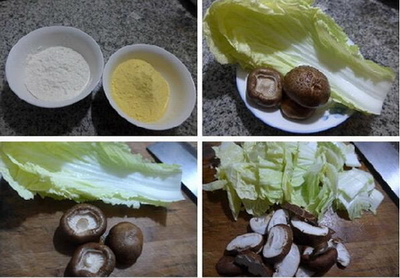 香菇白菜玉米面疙瘩汤步骤1
