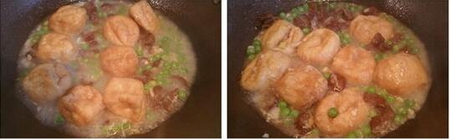 油豆腐煨腊猪肠的做法步骤9-10