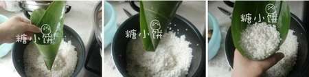 红糖麻酱白米粽的做法步骤3-5