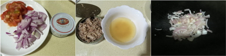 金枪鱼韩国泡菜烩饭的做法步骤1-3