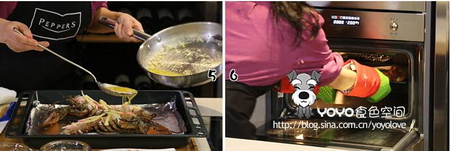 焗北极虾酿龙虾的做法步骤5-6