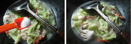 毛豆螃蟹花菜羹的做法步骤6
