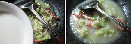 毛豆螃蟹花菜羹的做法步骤7