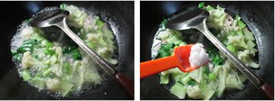 咸肉青菜花菜羹的做法步骤4