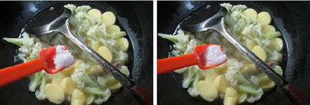咸肉花菜豆腐羹的做法步骤6