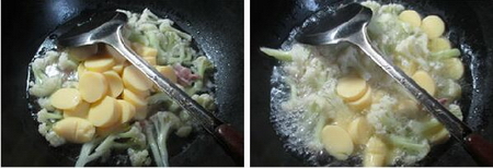 咸肉花菜豆腐羹的做法步骤5