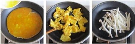 鸡蛋蘑菇炒花菜的做法步骤4-6