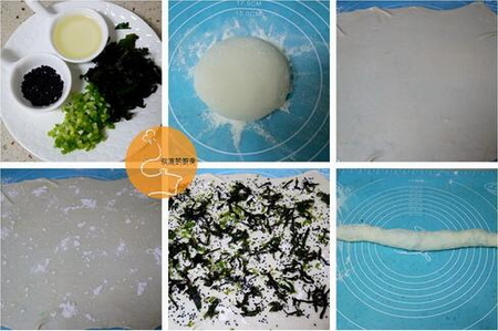 紫苏油盐葱花烙饼的做法步骤1-6