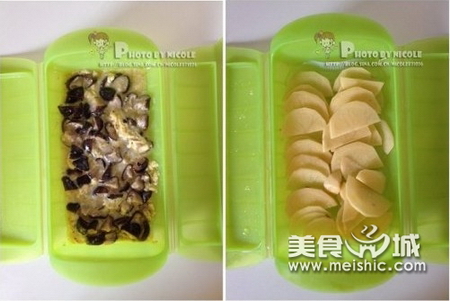 蘑菇烘蛋配奶香火腿土豆泥的做法步骤7-8