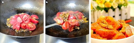 番茄炒鸡腿肉的做法步骤6-8