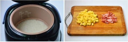 土豆腊肠焖饭的做法步骤1-2