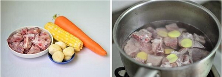 玉米排骨汤的做法步骤1-2