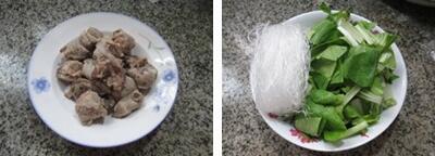 小白菜排骨粉丝汤的做法步骤1