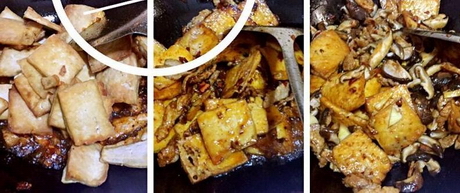 干锅香菇豆腐煲的做法步骤7-8