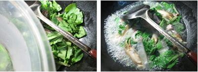 咸肉小白菜蛏子汤的做法步骤4