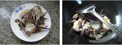 青菜螃蟹煮粉丝的做法步骤2