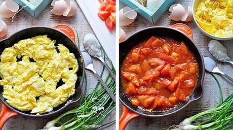 自制西红柿炒蛋的做法步骤3-4