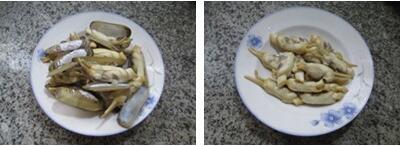 咸肉秀珍菇蛏子汤的做法步骤3