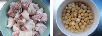 红烧猪蹄鹰嘴豆的做法步骤1-2