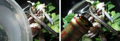 青菜圆素鸡煮螃蟹的做法步骤5