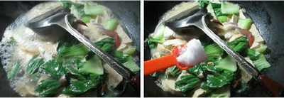 青菜圆素鸡煮螃蟹的做法步骤6
