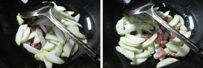 咸肉秀珍菇煮长瓜的做法步骤4