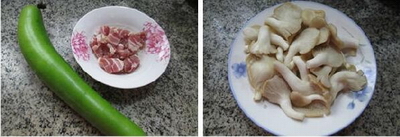 咸肉秀珍菇煮长瓜的做法步骤1