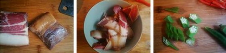 秋葵炒腊肉的做法步骤