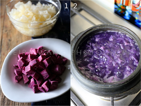 紫薯银耳羹的做法步骤1-3