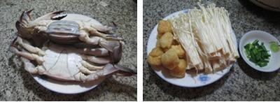 油豆腐金针菇煮螃蟹的做法步骤1