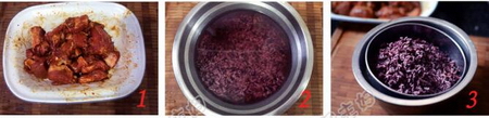 紫米蒸小排的做法步骤1-3