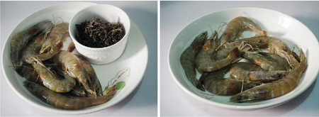 茶叶焗虾的做法步骤1-2