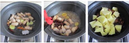 土豆千张结烧肉的做法步骤4-6