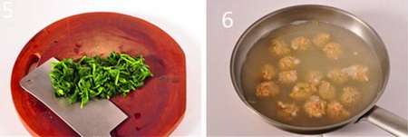 菠菜肉丸汤的做法步骤5-6