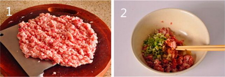 菠菜肉丸汤的做法步骤1-2