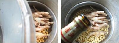 鸡爪黄豆汤的做法步骤3