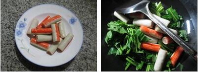 蟹肉棒菠菜粉丝汤的做法步骤2