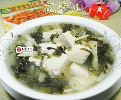 雪菜冬笋豆腐汤的做法