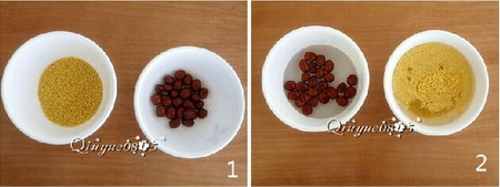 养生红枣小米粥的做法步骤1-2